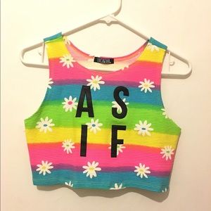 “AS IF” Rainbow Crop Top